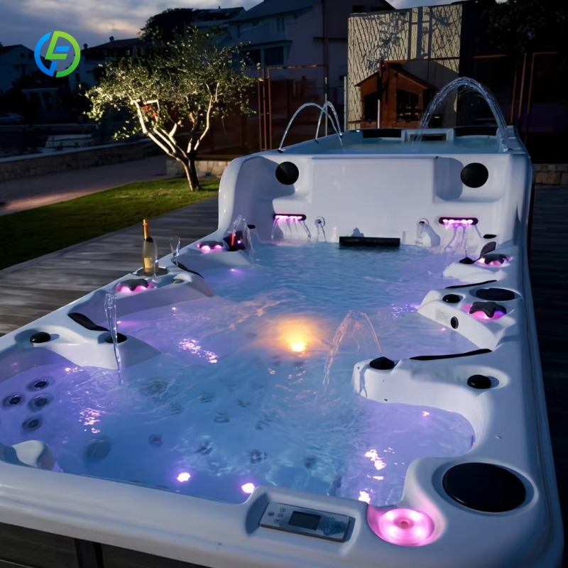 Spa Wellness Resorts - Customized Commercial-Grade Dual-Zone Swim Spa Hydromassage