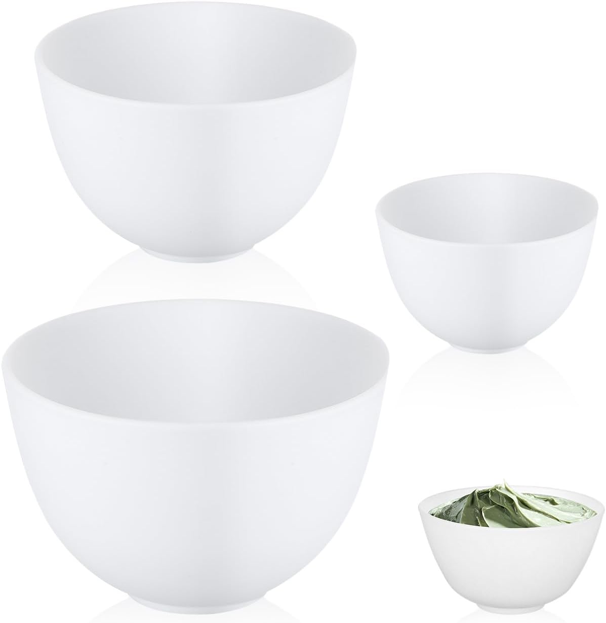 3pcs/set Silicone Bowls White  - Face Mask Silicone ulasan dan harga