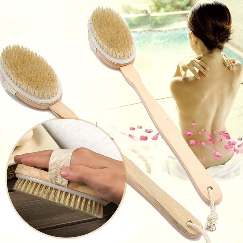 Bathroom Body Brushes Long Han - Dry Brush Body ulasan dan harga