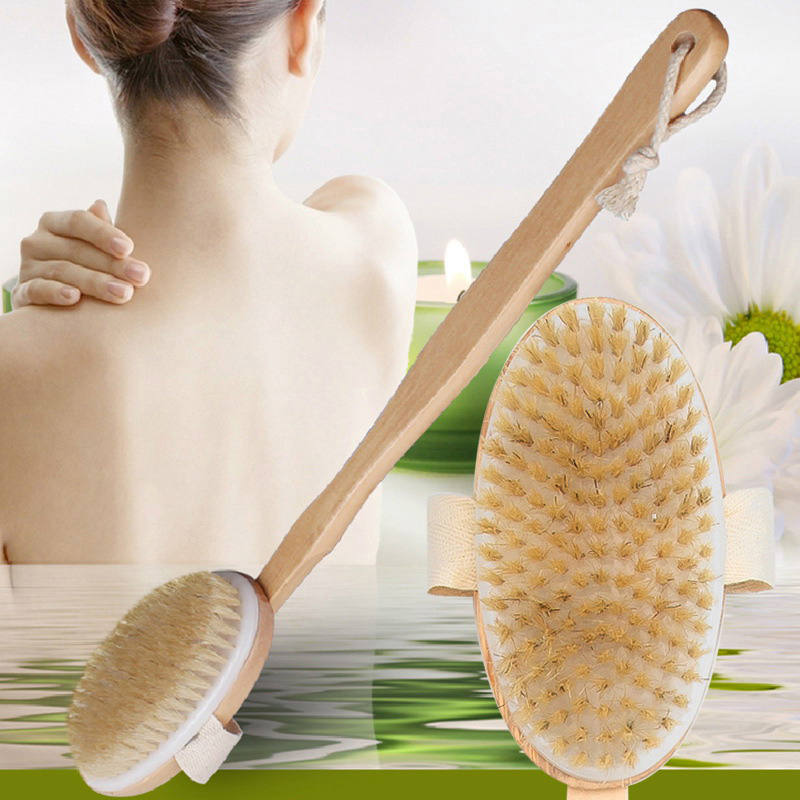 Bathroom Body Brushes Long Han - Dry Brush Body ulasan dan harga