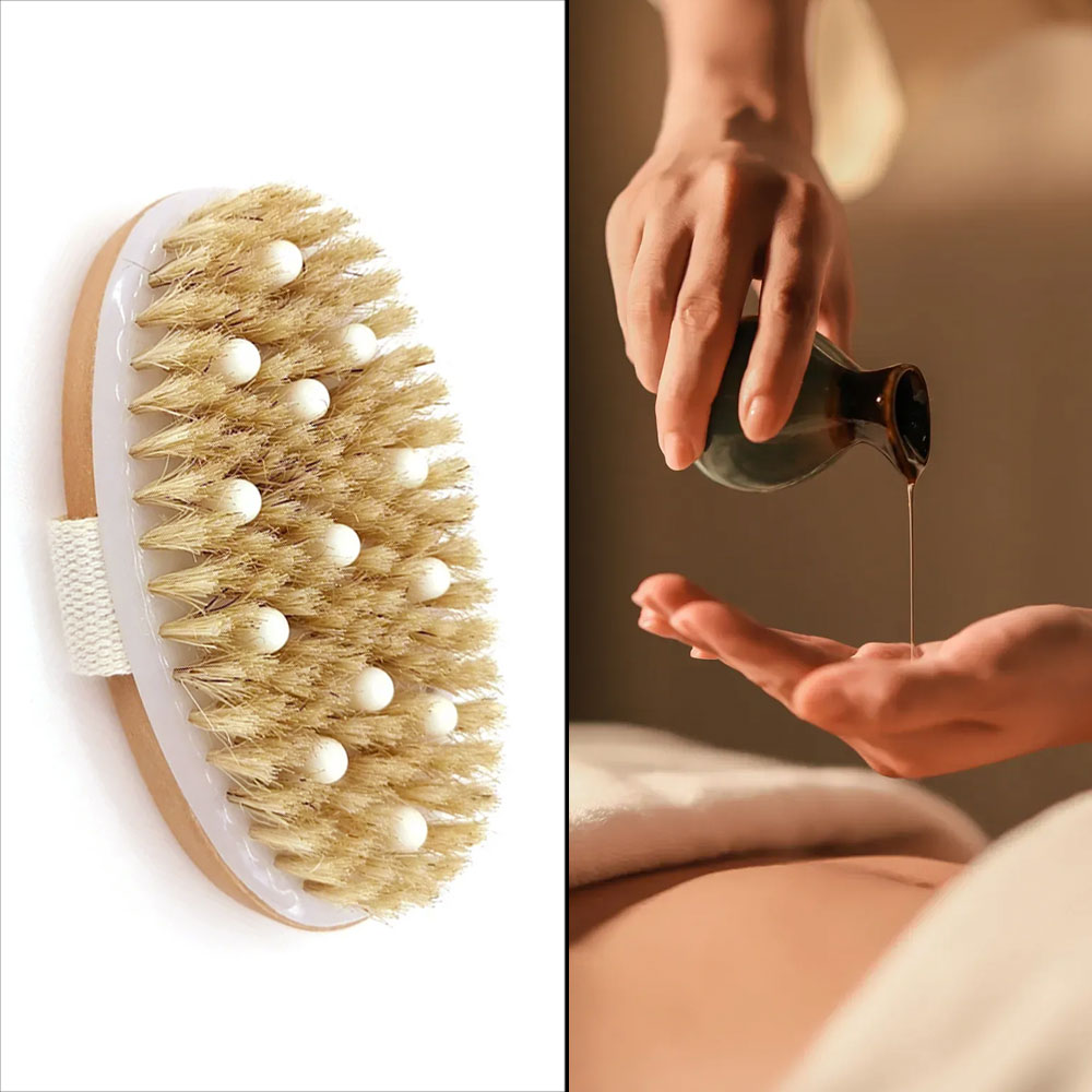 2 In 1 Dry Skin Body Brush Nat - Dry Brush Body ulasan dan harga