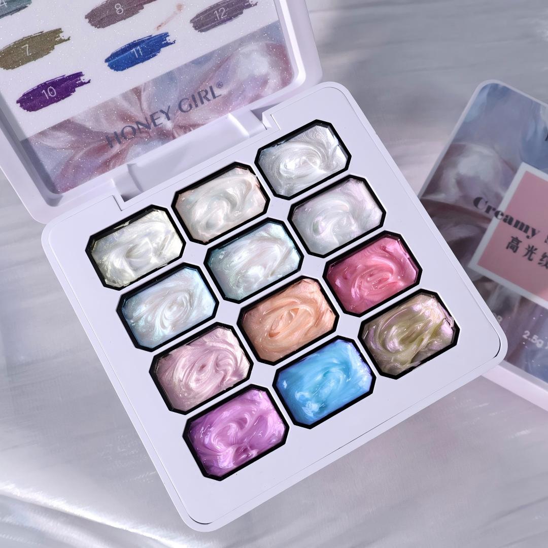 12-Grid Dreamy Texture Gel Nai - Waxing Kit Home ulasan dan harga