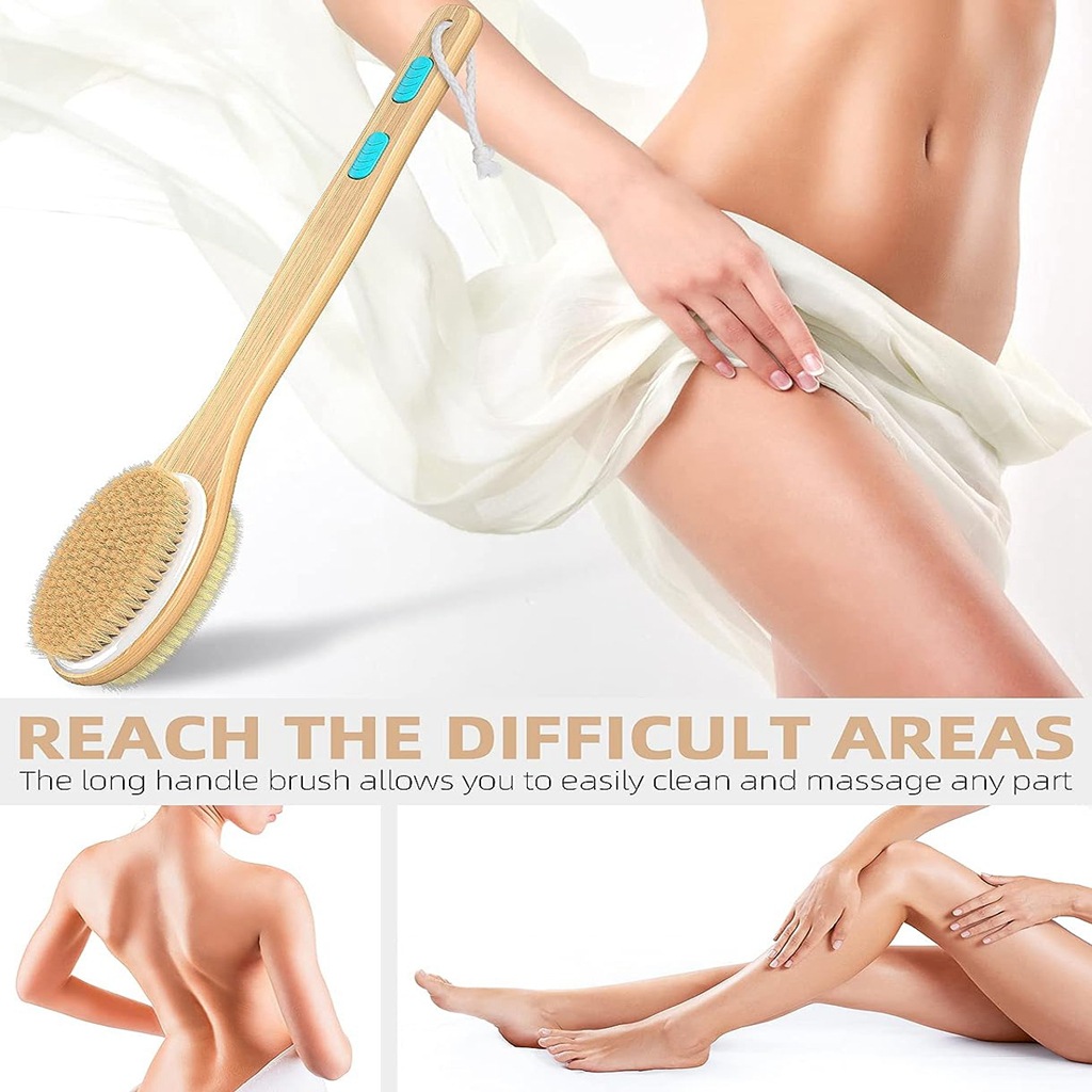 Back Scrubber for Shower, Long - Dry Brush Body ulasan dan harga